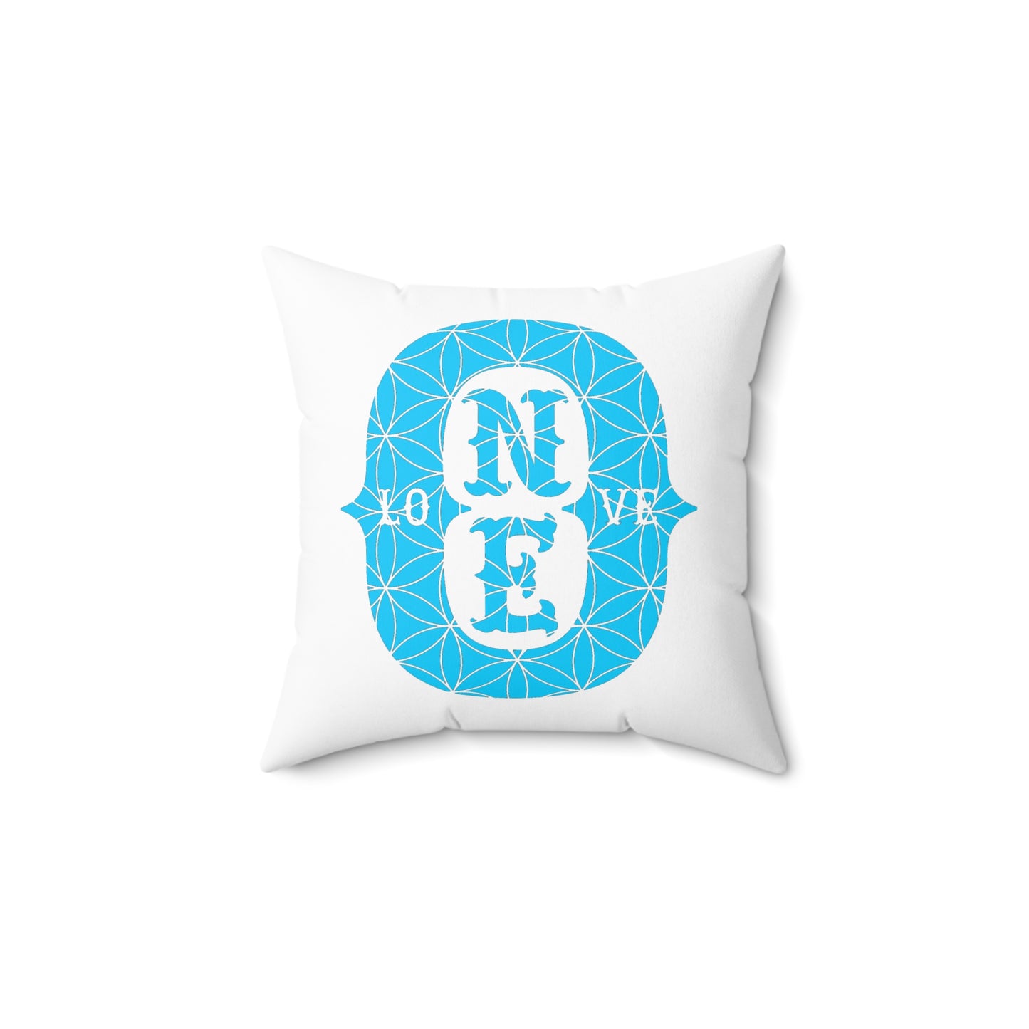 Spun Polyester Square Pillow (Turquoise)