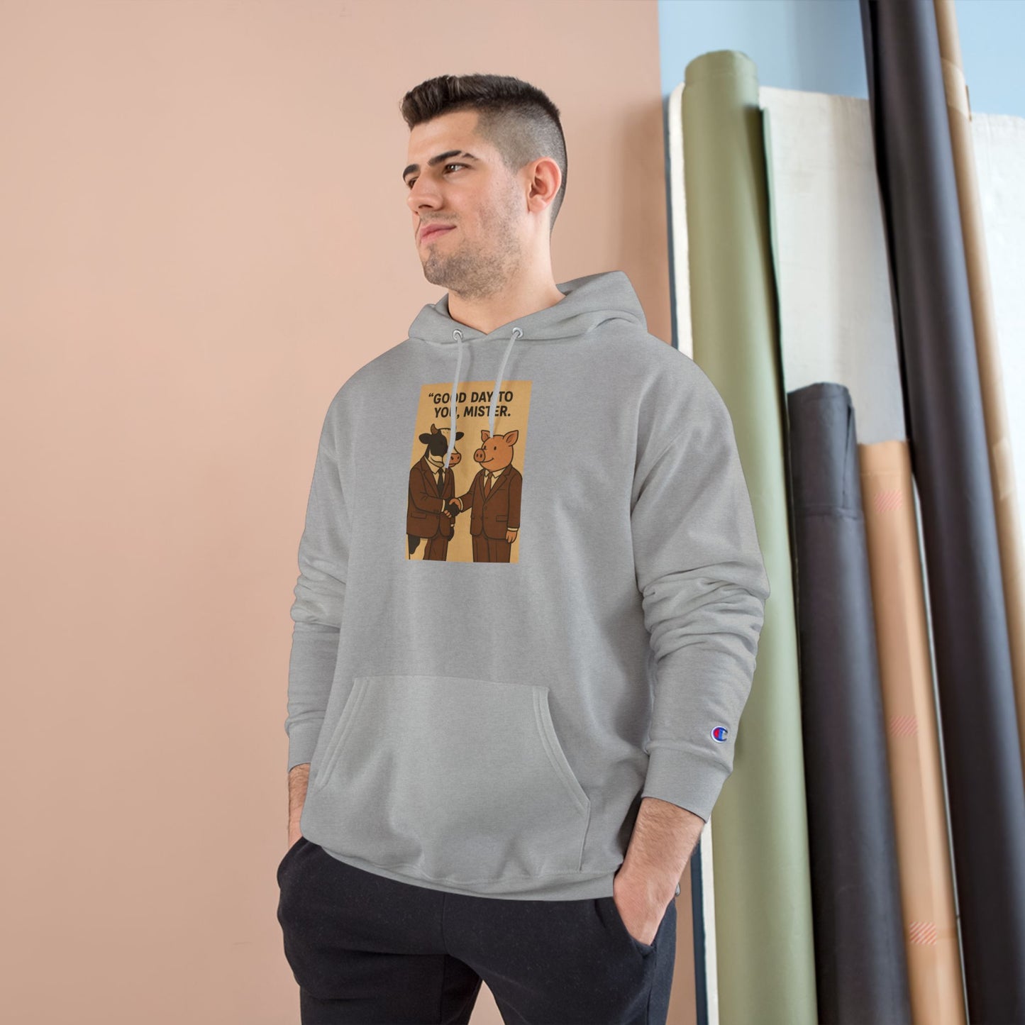Cow for President Hoodie - Fun Graphic Champion Sweatshirt